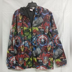 Marvel The Avengers Print ALL OVER Windbreaker Fullzip with Hood Adult